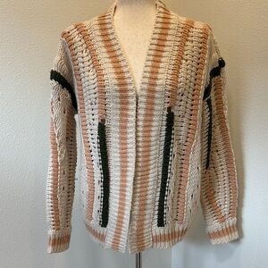 Striped Knit Cardigan Sweater